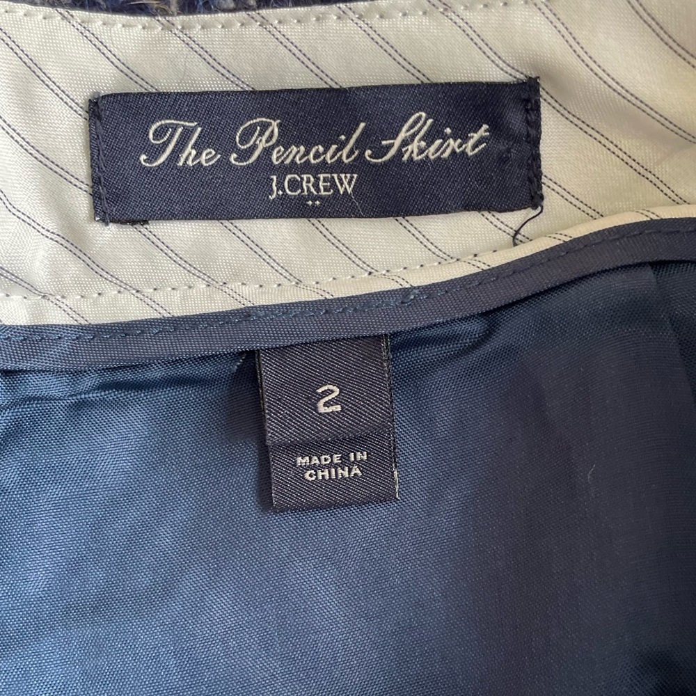 J. Crew Navy Tweed No. 2 Pencil Skirt - Picture 2 of 11
